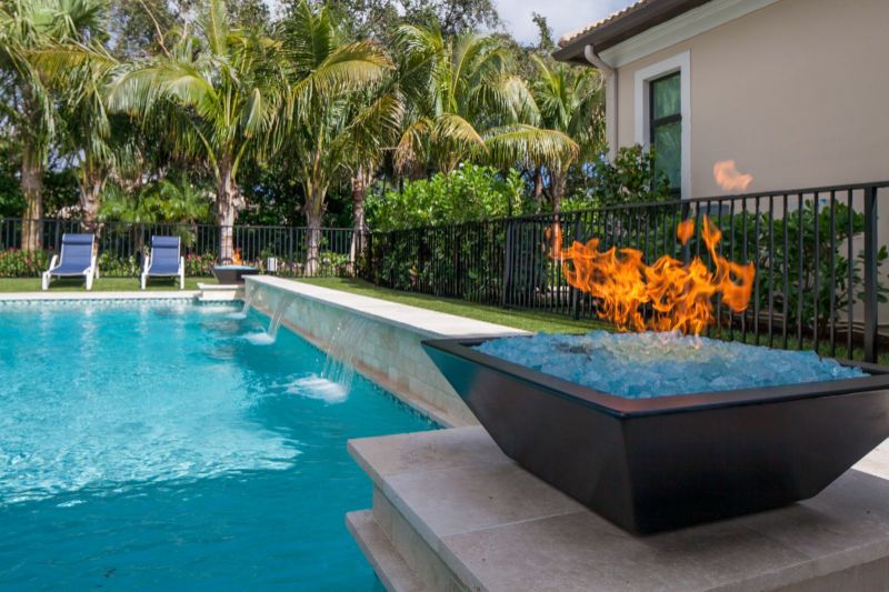 Add a fire pit next to your pool.